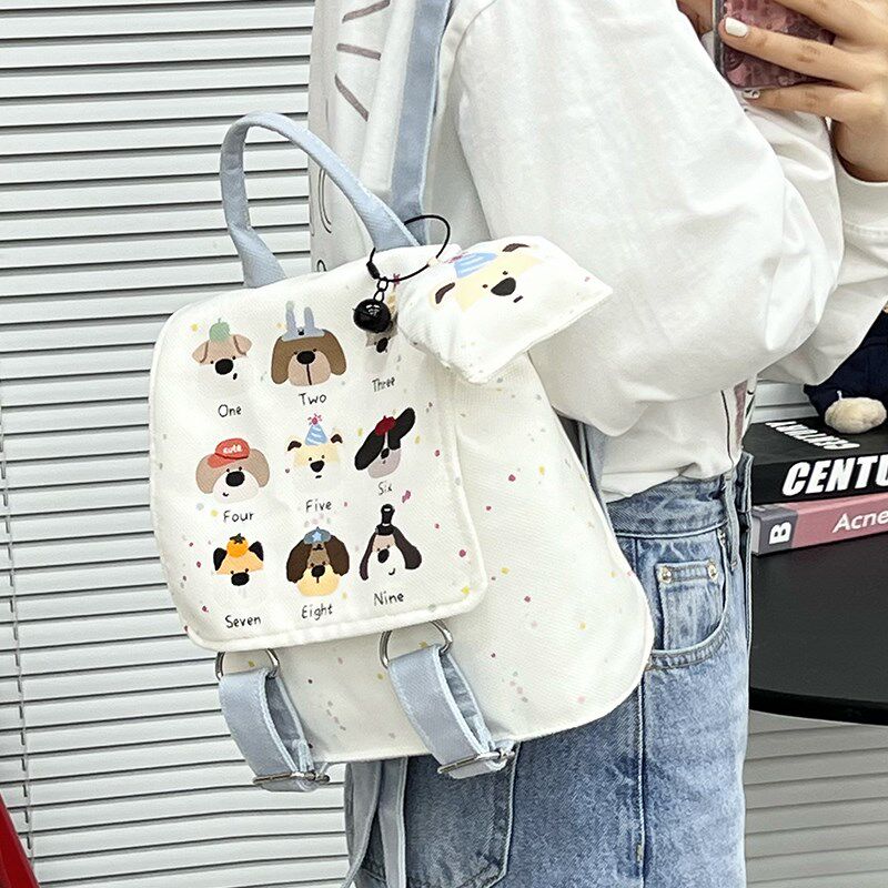 2025新款日h系背包女生可爱卡通春游大容量双肩包小学生女孩帆布
