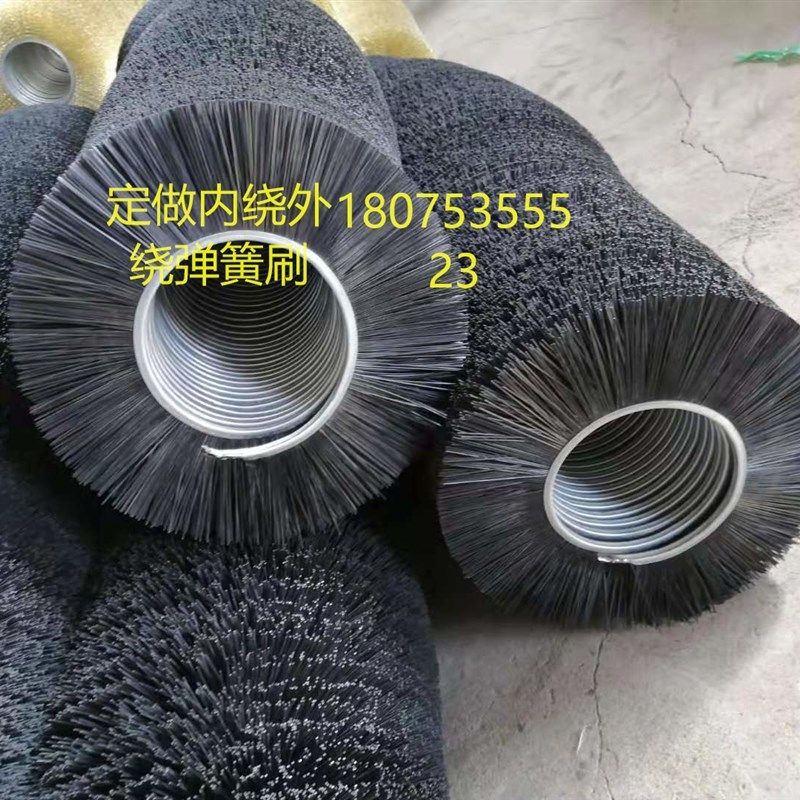 工业镀铜钢丝锈刷铜丝不锈钢丝滚筒抛钢打磨除辊缠绕式光丝毛刷辊