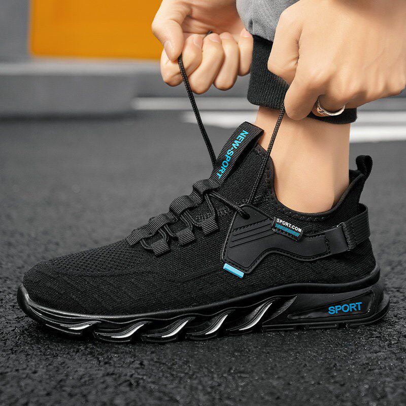 工作鞋男厨房上班厨师鞋防滑防水防油透气网面运动男款黑色劳保鞋