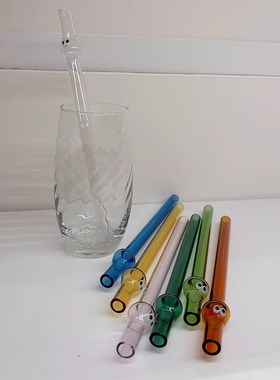 Vietri Mare吸管玻璃可爱耐热吸管加厚粗口奶茶果汁直管丨伯尼斯