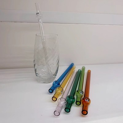 Vietri Mare吸管玻璃可爱耐热吸管加厚粗口奶茶果汁直管丨伯尼斯