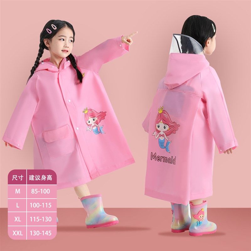 儿童雨鞋女款防滑专用雨靴加绒内胆可拆卸雨衣套装幼儿园宝宝可爱