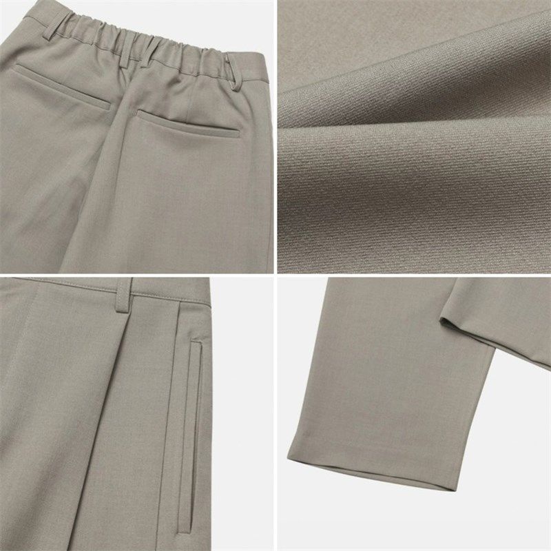 夏季薄款港风垂坠感阔腿直筒西裤男大码 慵懒拖地裤韩版宽松休闲