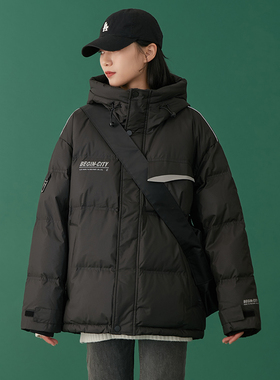 2021年新款冬装羽绒衣轻盈保暖学生连帽M小个子白色黑色羽绒服女