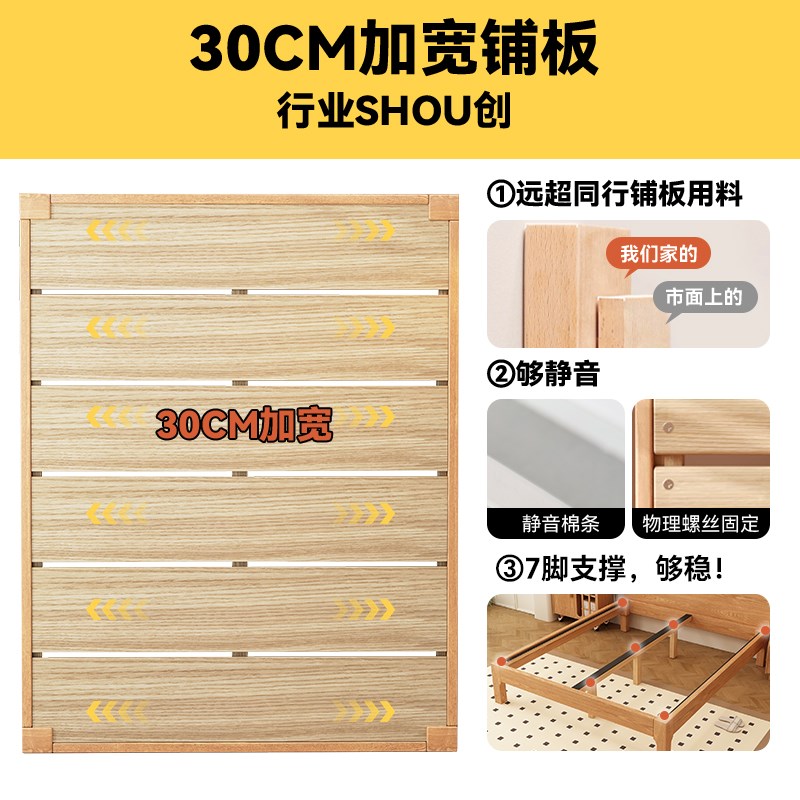 床架排骨架实木床榫卯结构2025年主卧大床家用全实木床1米8双人床