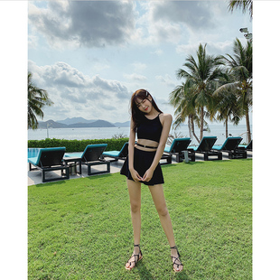 分体保守泳装 遮肚显瘦泳衣女温泉韩国ins三件套裙式 g时尚 2021新款