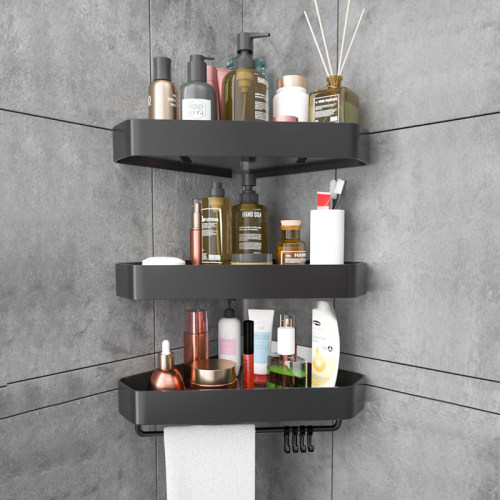 浴室置物架厕所洗手间三角架转角B架收纳架卫生间壁挂式厕所免打