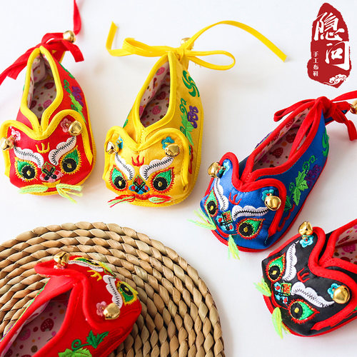 虎头鞋婴儿1周岁男女宝宝小孩老虎鞋子猫头鞋手工千层底软底布鞋