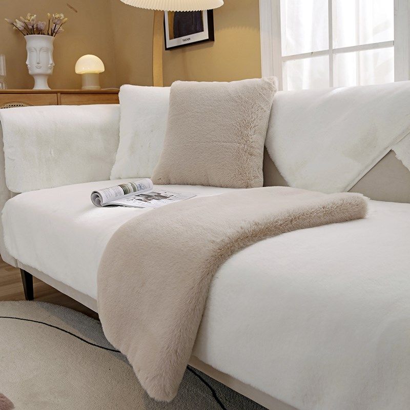 兔兔绒沙发垫加厚毛绒高档防滑坐垫简约现代冬季皮沙发套罩巾盖布,居家布艺,沙发垫,淘宝优惠券,粉丝福利购,淘宝优惠卷