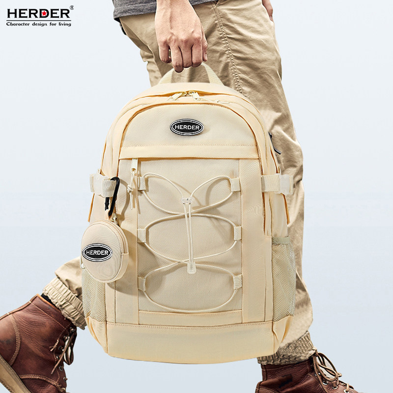 双肩包女大学生日系ins初高中生电脑包大容量书包简约旅行背包男