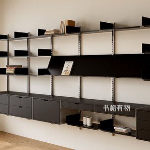 客厅背景墙装饰架Vitsoe悬浮轨道书架家用墙上置物Y架简易展示架