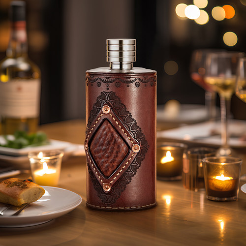 俄罗斯加厚304不锈钢酒壶1一2斤装白酒随身户外便携式圆柱小酒瓶