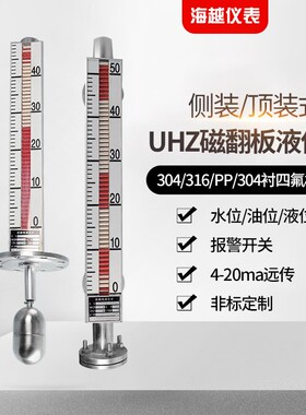 侧装/顶装式UgHZ-511磁翻板液位计水位计水箱带远传4-20MA磁性浮