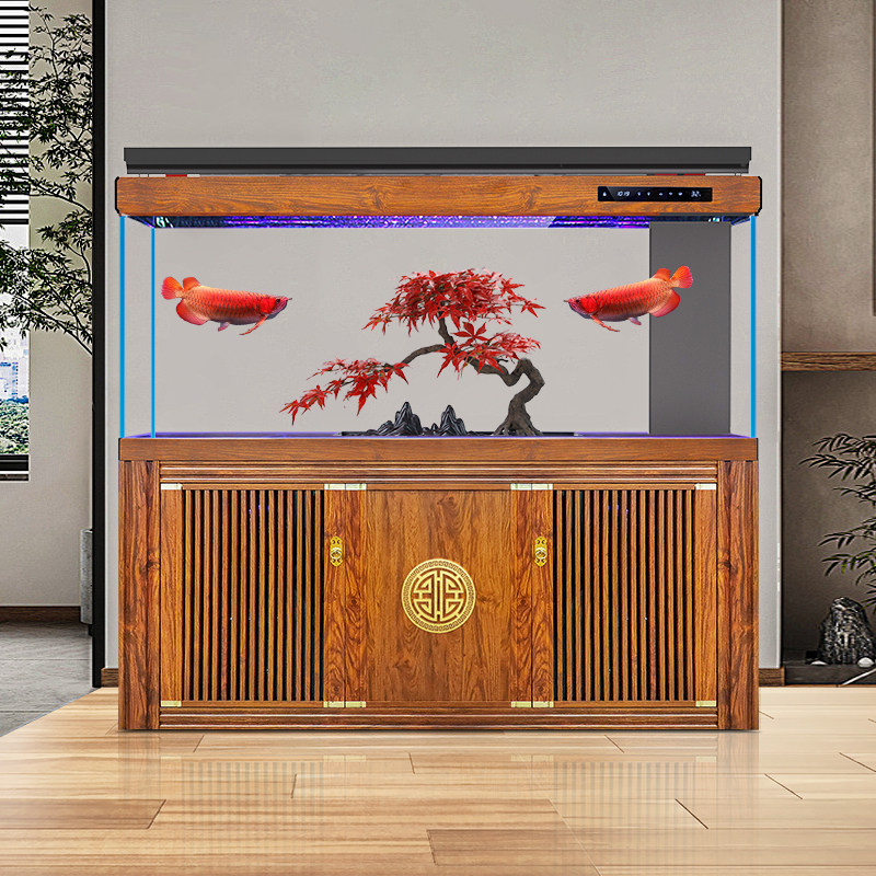 2024新款鱼缸客厅中式家用大型办公室落地超白隔断屏风底滤免换水,宠物/宠物食品及用品,底柜/落地缸,淘宝优惠券,粉丝福利购,淘宝优惠卷