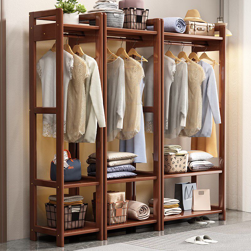 全实木落地衣帽架小户型卧室不占空间的挂衣架子家用Y入户门口玄