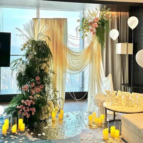 求婚室内布置室外高级感网红简约求婚场景道具不要气球背景墙kt板