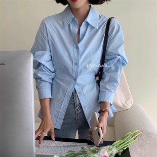 2025春日新款 纯色衬衫 百搭小个子显瘦衬衣 收腰设计长袖 轻熟风法式