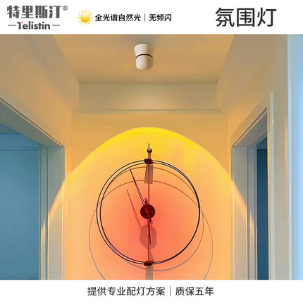 led氛围射灯明装客厅洗墙可调角度家用玄关照画嵌入式日不落