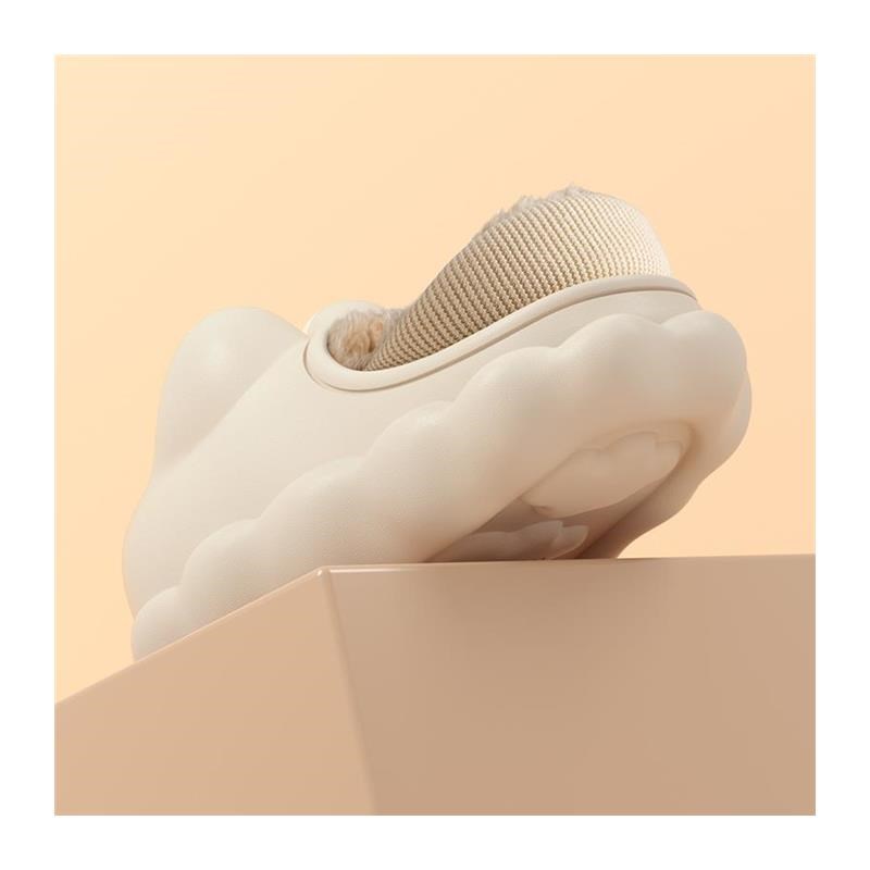 防水棉拖鞋女可爱保暖冬季加绒包跟棉鞋室内居家用厚底踩屎感外穿