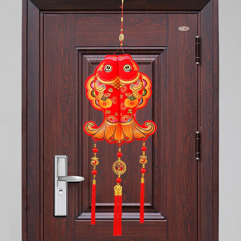 福字挂件2025新年装饰年年有余门挂客厅背景布置春节客厅喜庆挂饰