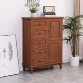 斗柜纯实木储物收纳柜客厅卧室小户型美式 边柜五斗柜小柜子置物柜