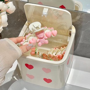 首饰盒便携高档精致小型耳钉发饰耳环发夹发圈头绳发箍收纳盒子