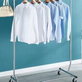 服装 店展架货架折叠双杠移动带轮加粗加厚落地家用阳台晾衣架神器