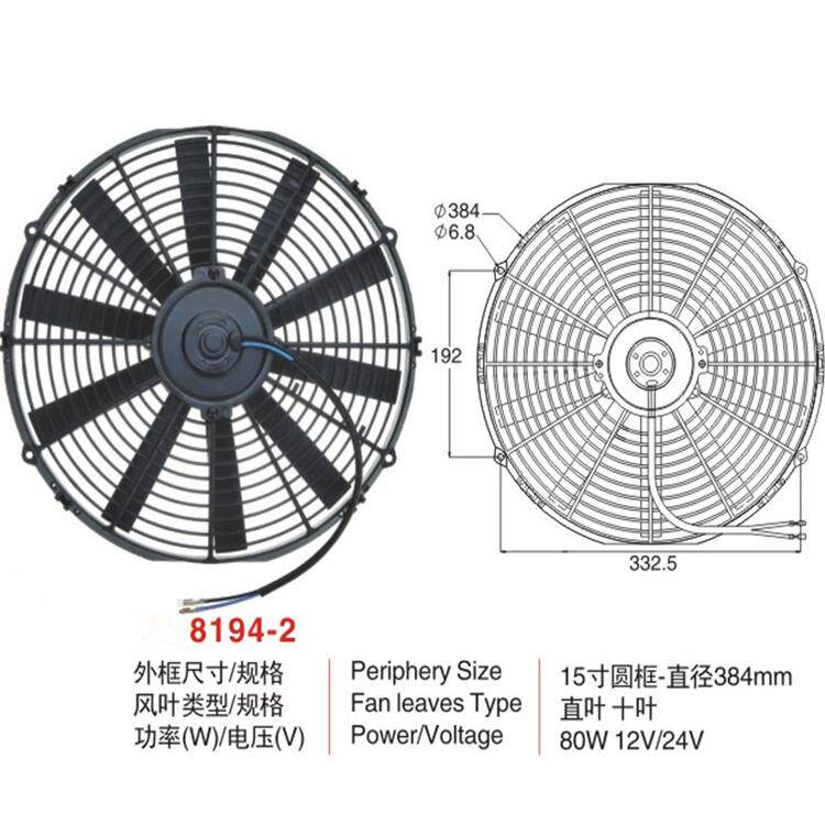 8寸/9寸10寸/12寸14寸吹风电子扇超薄电子扇改装汽车空调散热包邮