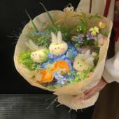 创意乒乓菊小兔子幼儿园小朋友毕业花束送孩子生日送女友鲜花北京