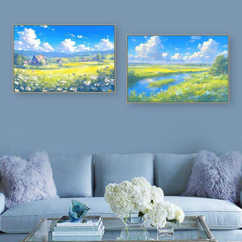 治愈系ins风小清新装饰画儿童房民宿田园风景挂画客厅卧室墙挂画,家居饰品,现代装饰画,淘宝优惠券,粉丝福利购,淘宝优惠卷
