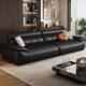 皮沙发客厅2025新款 猫爪皮小户型直排三人位一字型黑色钢琴键真皮