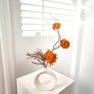 特级干 干燥花花束绣球龙柳千层金真花永生花客厅边几斗柜餐桌装