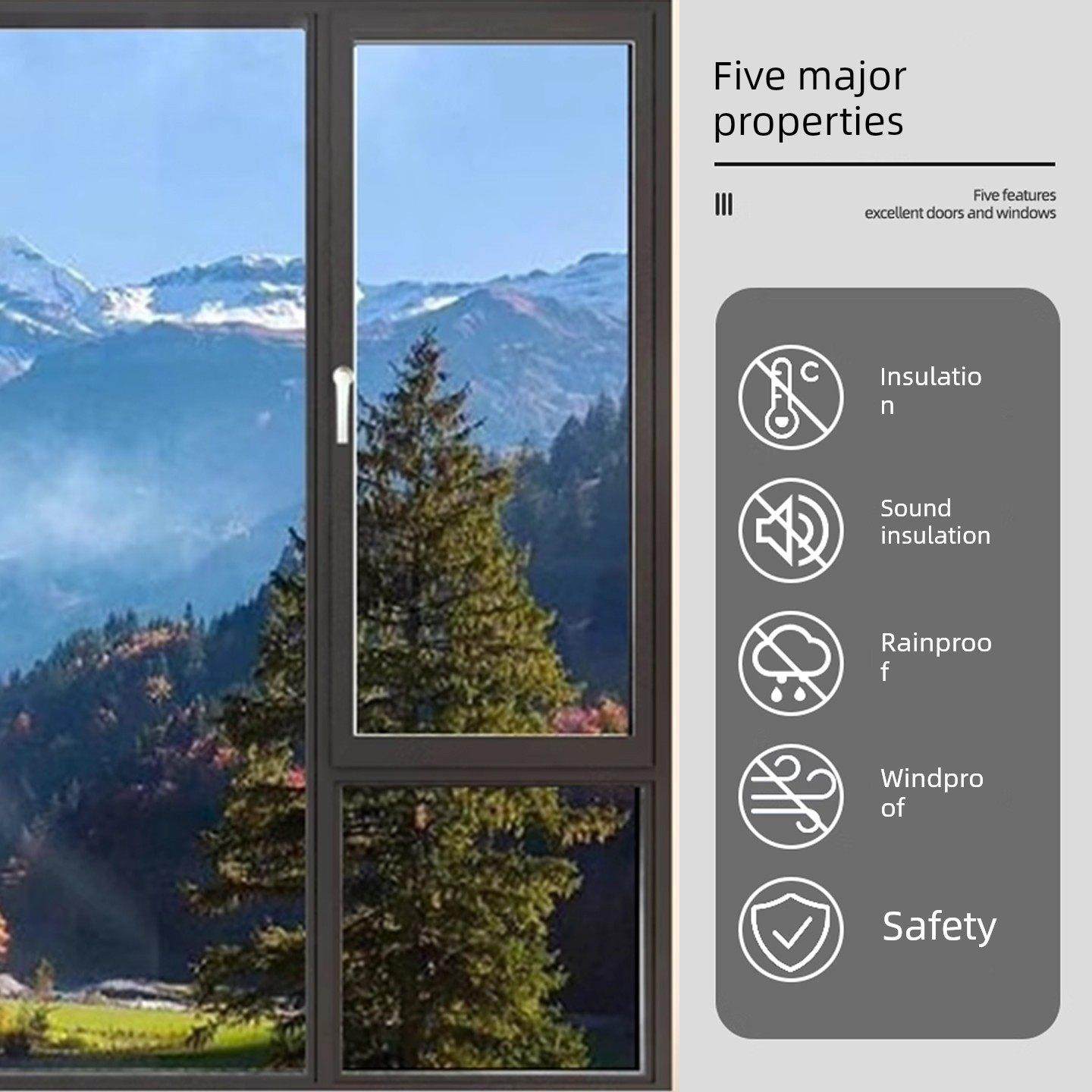 西安建美断桥铝门窗隔音保温三层钢化玻璃一体化阳台落地门窗定制