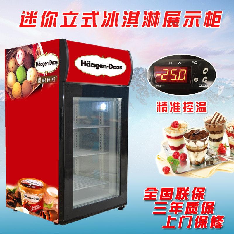 立式冰淇淋展示柜 哈根达斯冰柜 55L冷藏迷你雪糕冷冻展示柜
