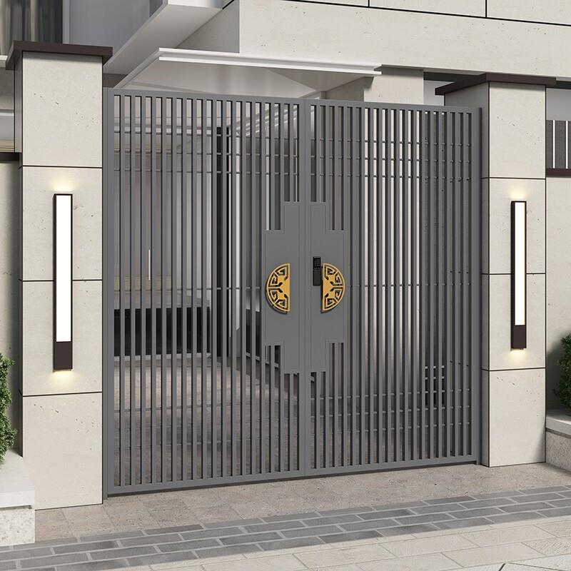 铝合金中式简约庭院别墅大门农村入户门花园门围墙门铁艺大门定制