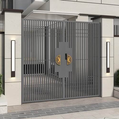 铝合金中式简约庭院别墅大门农村入户门花园门围墙门铁艺大门定制