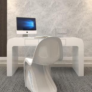 简约现代创意电脑桌时尚美容洽谈桌医美咨询桌欧美白色烤漆办公桌