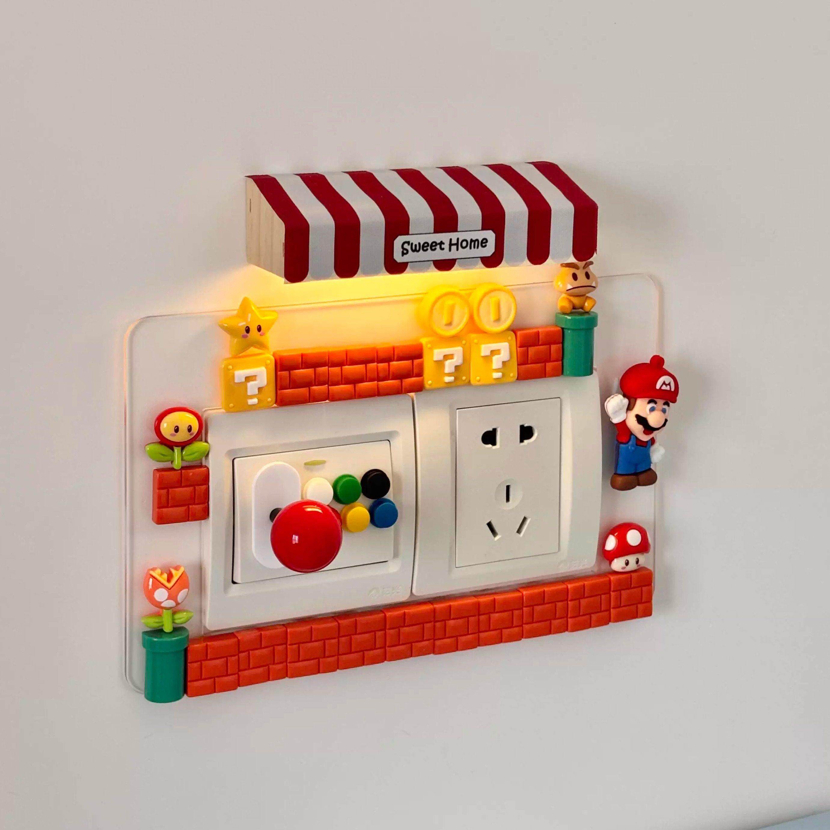 玛利欧开关贴3d立体拨杆装饰家用插座边框保护套创意遮丑墙贴摆件,家居饰品,开关贴,淘宝优惠券,粉丝福利购,淘宝优惠卷