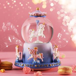 水晶球音乐盒八音盒旋转木马天空之城公主女孩儿童男生女生日礼物