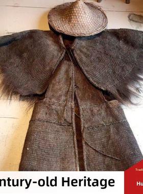 蓑衣斗笠帽老物件怀旧蓑笠农家乐装饰品道具可穿棕衣斗篷梭衣草鞋