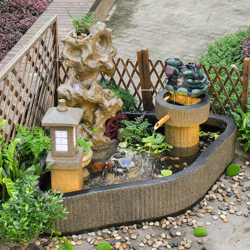 假山喷泉流水循环水户外鱼池造景庭院阳台花园摆件风水轮生财景观