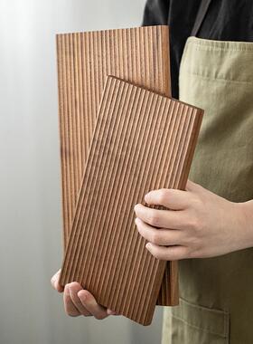 黑胡桃木托盘茶盘实木茶台家用长方形简约木托盘干泡盘创意木托板