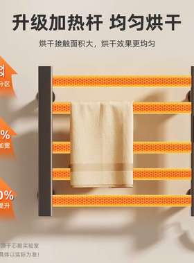 智能电热毛巾架R308家用浴室卫生间毛巾杆加热恒温浴巾烘干置物架