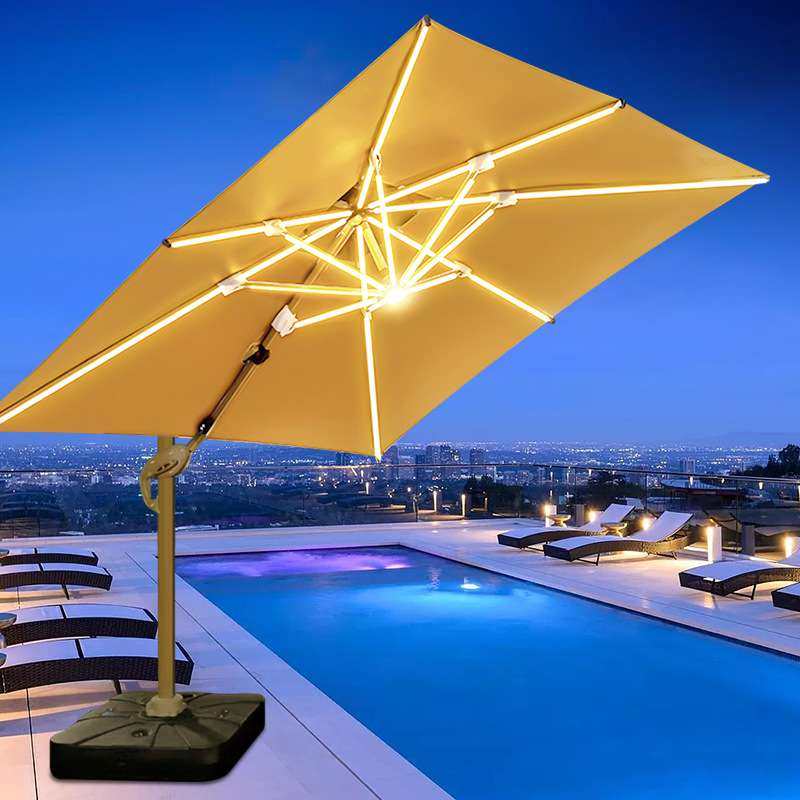 户外伞遮阳伞庭院伞室外伞花园阳台别墅带灯LED太阳能四方罗马伞,居家日用,伞,淘宝优惠券,粉丝福利购,淘宝优惠卷