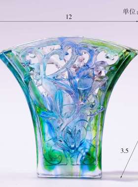 琉璃白玉兰笔筒办公室花摆件送领导中国风礼物桌面家居礼品