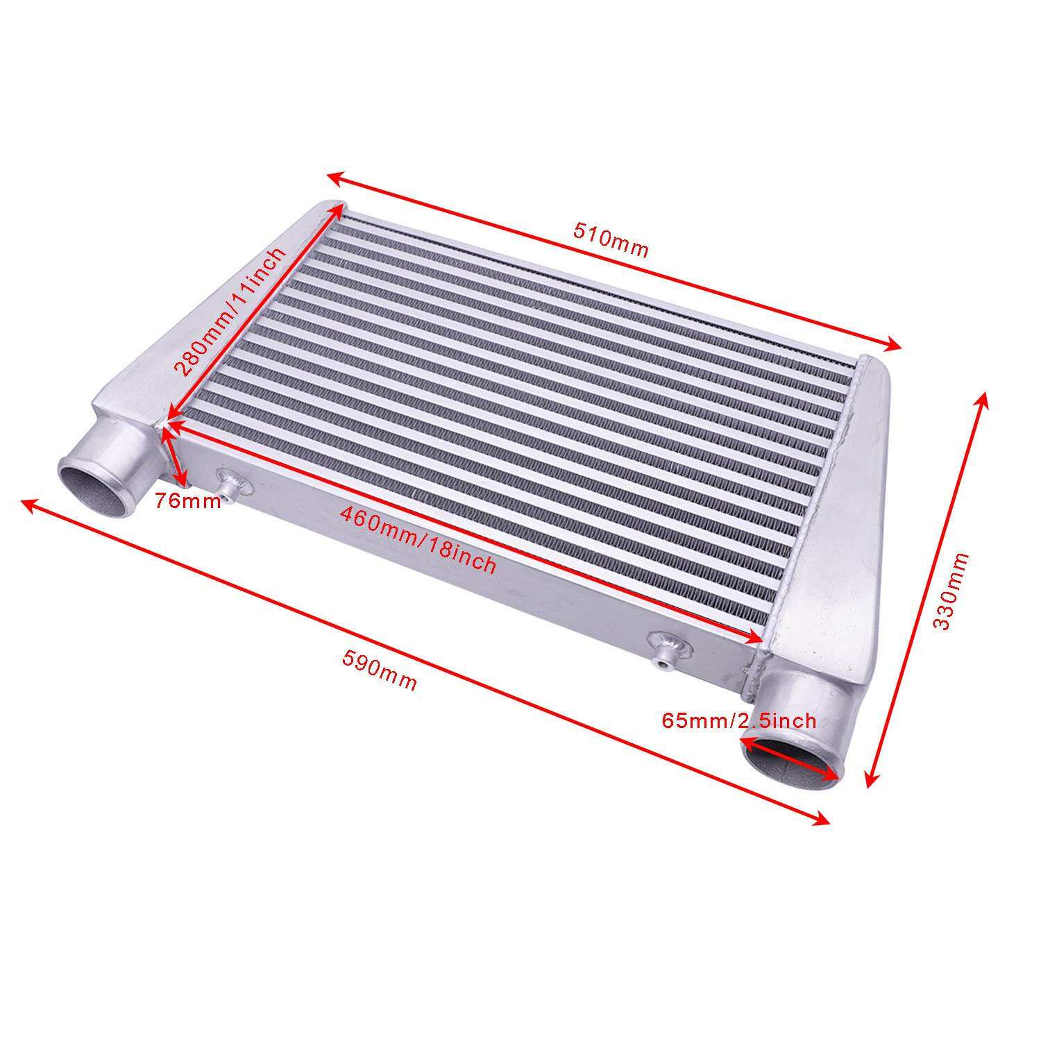 汽车中冷器通用460x280x76MM-65MM散热器进气涡轮增压改装管式