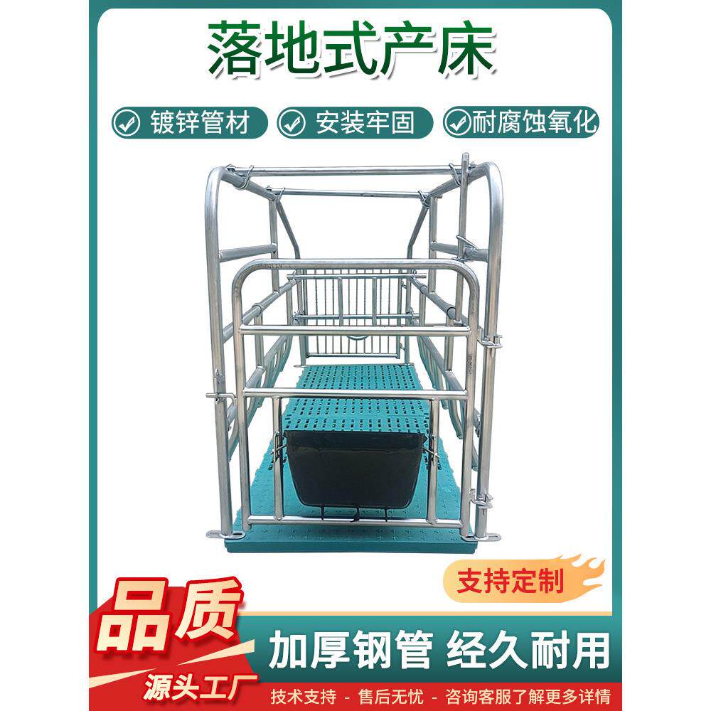 母猪落地式产床镀锌管材限位栏产保两用单体分娩床带漏粪板可定制