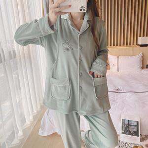 珊瑚绒月子服秋冬加厚保暖薄绒海岛绒大码孕妇哺乳产妇家居服套装