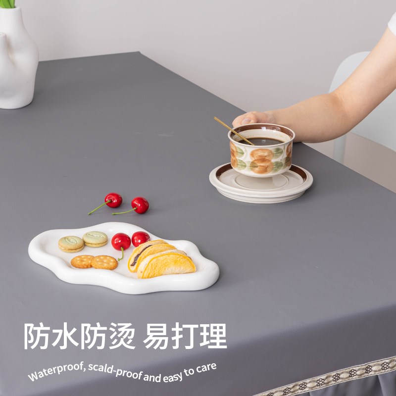 皮革桌布防水防油免洗书桌套高级感餐桌罩客厅长方形台布茶几桌垫
