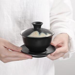 轻奢高档家用茶壶功夫远山下午茶高级现代陶瓷提梁壶客厅 茶具套装